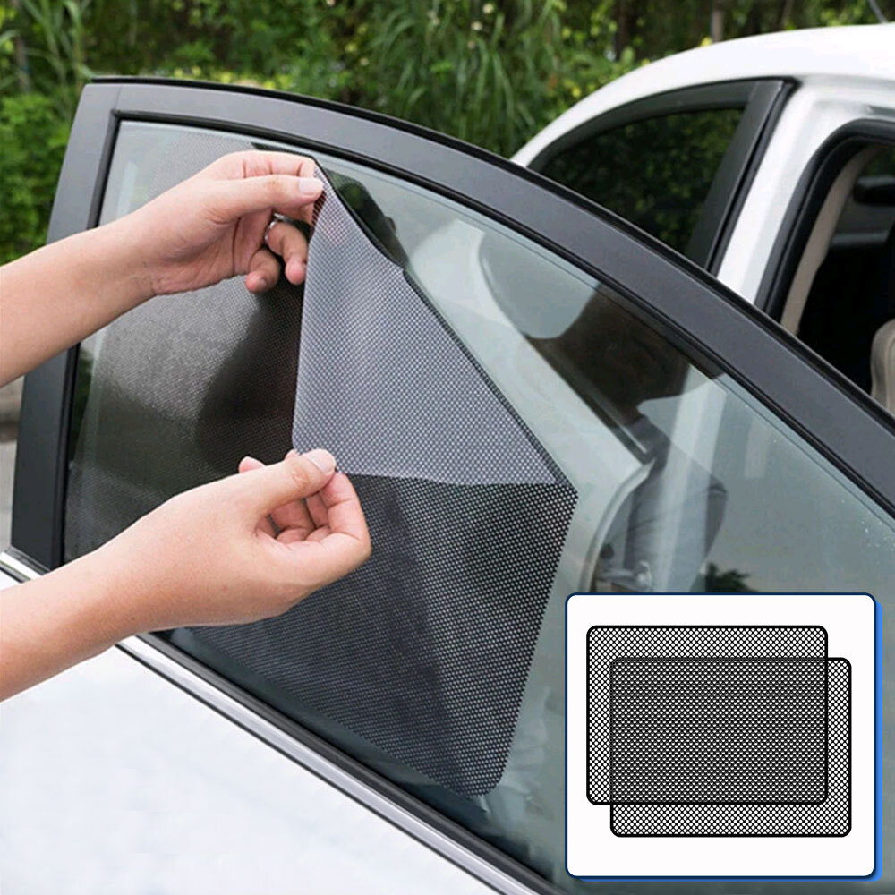 2x Car Window Sunscreen Cover Protector Black Sticker Decal Accessories 38*42cm