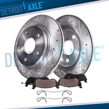 10.43 inch Rear Drilled Disc Brake Rotors Ceramic Brake Pads for Mazda 3 Sport