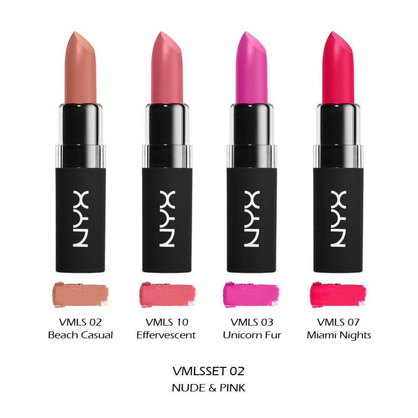 1 NYX Velvet Matte Lipstick 4 Piece Set 