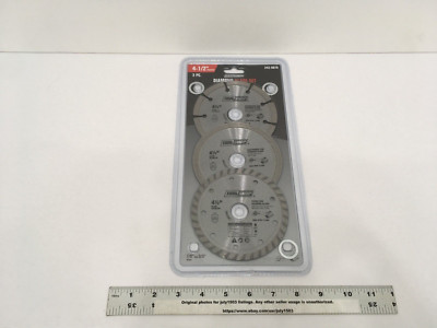 NEW Tool Shop 3-pc Diamond Blade Set 4-1/2'' - Segmented, Continuous, & Turbo Rim
