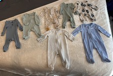Baby Boy NB 0-3M Sleeper Bundle Neutral Footed Pajamas Nike Carter  s 7 Piece Lot