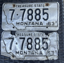 1963 MONTANA LICENSE PLATE PAIR