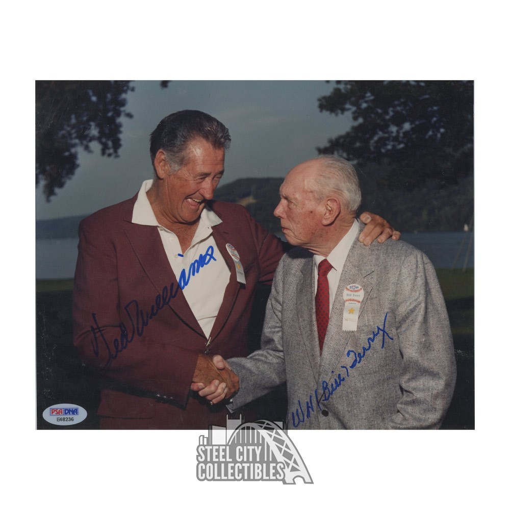 Ted Williams & Bill Terry Autographed 8x10 Baseball Photo - PSA/DNA LOA