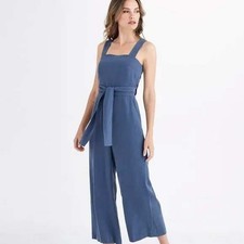 Vetta Capsule Slate Blue 100 Tencel Convertible Multi-Way Wide Leg Jumpsuit 8