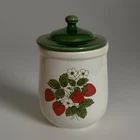 Vintage McCoy USA Strawberry Country Canister Jar 7.5" Tall with the Lid
