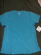 Divine Stretch Women's Teal Scrub Top Size Medium New with Tags