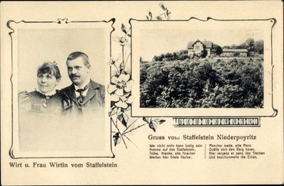Postcard Dresden Niederpoyritz, landlady and landlady of Staffelstein - 4142292