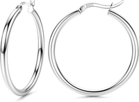 Creolen Silber 925 FüR Damen Ohrringe Silber 925 Creolen Hypoallergene GroßE Mit