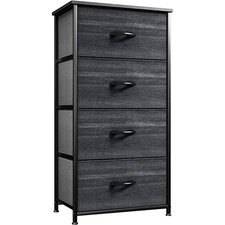 4-Drawer Dresser, Organizer Unit for Adult for Bedroom, Living Room, Charcoal Bl