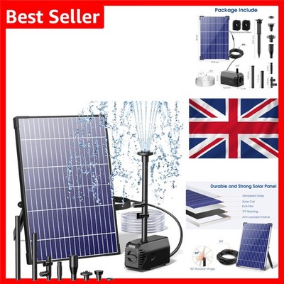 Bilingwf12 Solar Teichpumpe 12W 160 L/H Düsen Anti-Trockenschutz schwarz