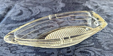 Vintage MCM Clear Glass Row Boat Rowboat 6" Ashtray Marked Made in USA