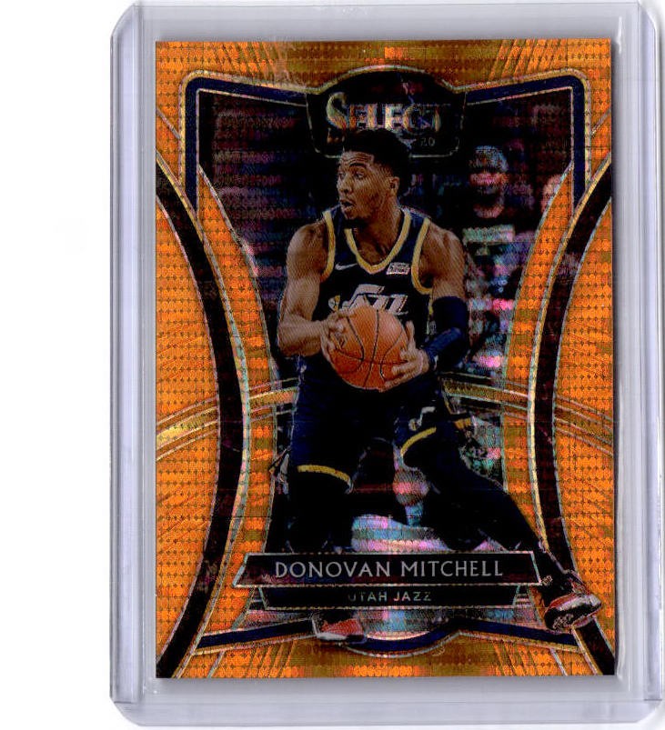 2019-20 Panini Select #196 Donovan Mitchell Neon Orange Pulsar Prizms FOTL #/13