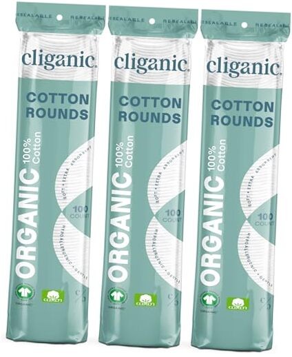 Organic Cotton Makeup Remover Pads 300 Count Pack of 3