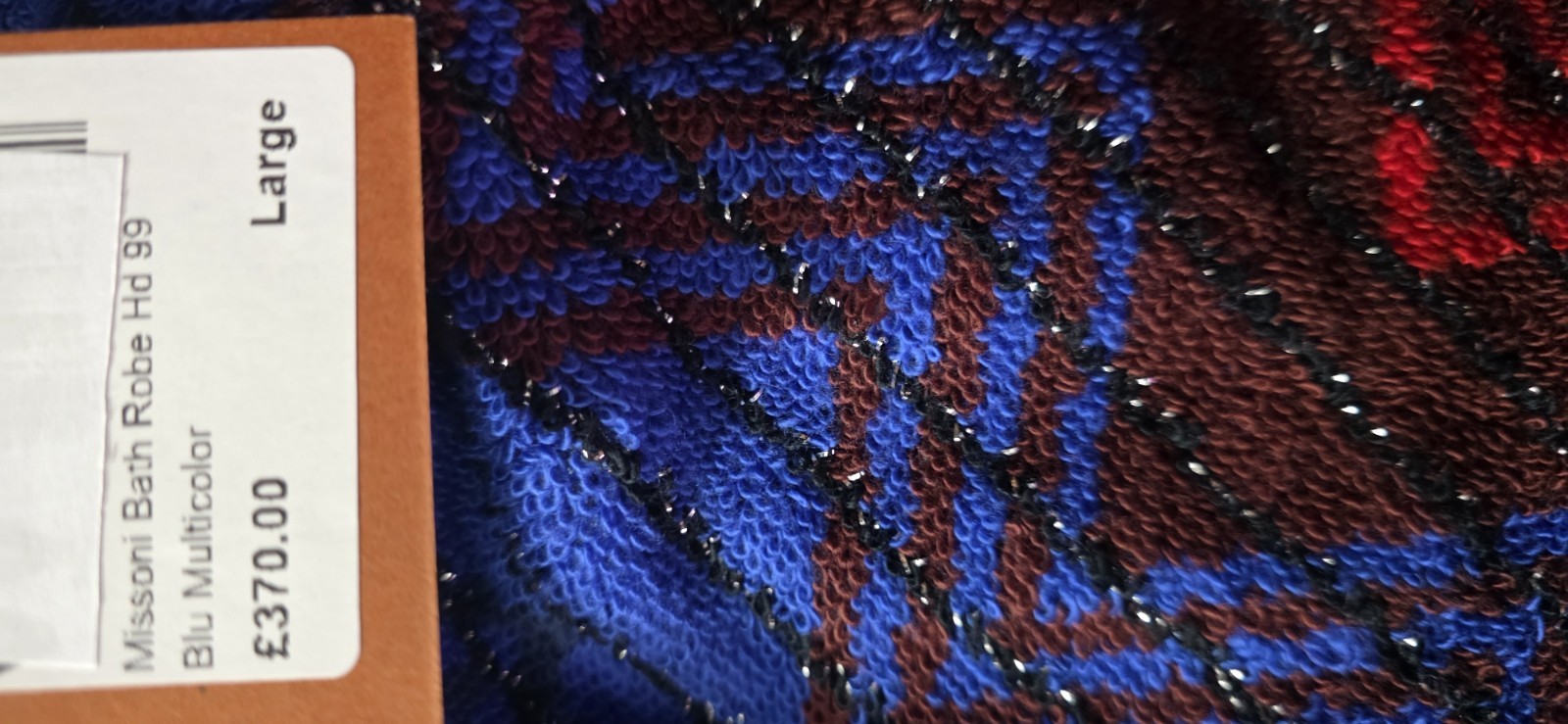 Missoni Starlight Red Blue Hooded Bathrobe Large Rrp £370 #AS900 image 6