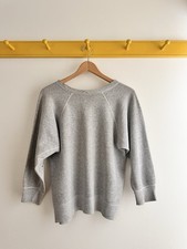 Vintage 60s heather grey single stitch HANES Windsheild USA raglan sweatshirt M