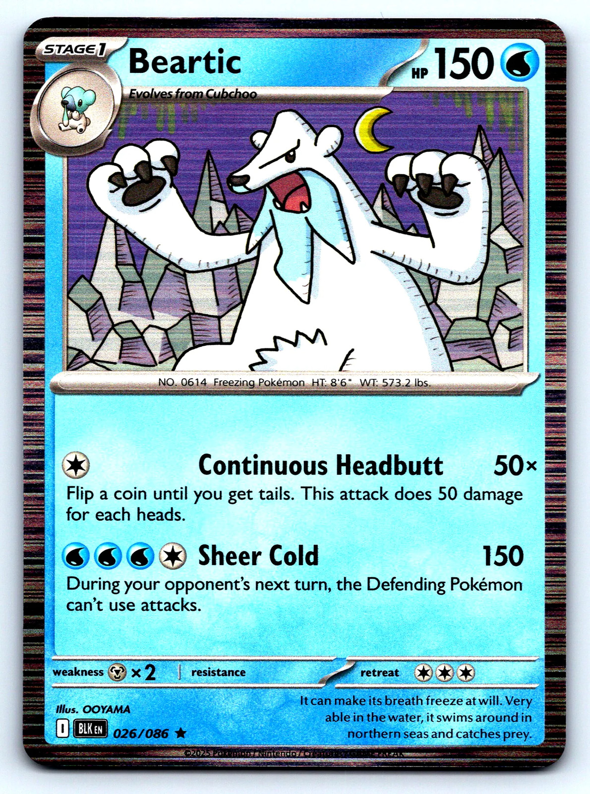 Beartic Black Bolt #26 Normal NM Pokemon Card
