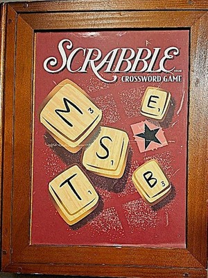 SCRABBLE CROSSWORD GAME WOOD BOX EDITION 2005 - Free Shipping!