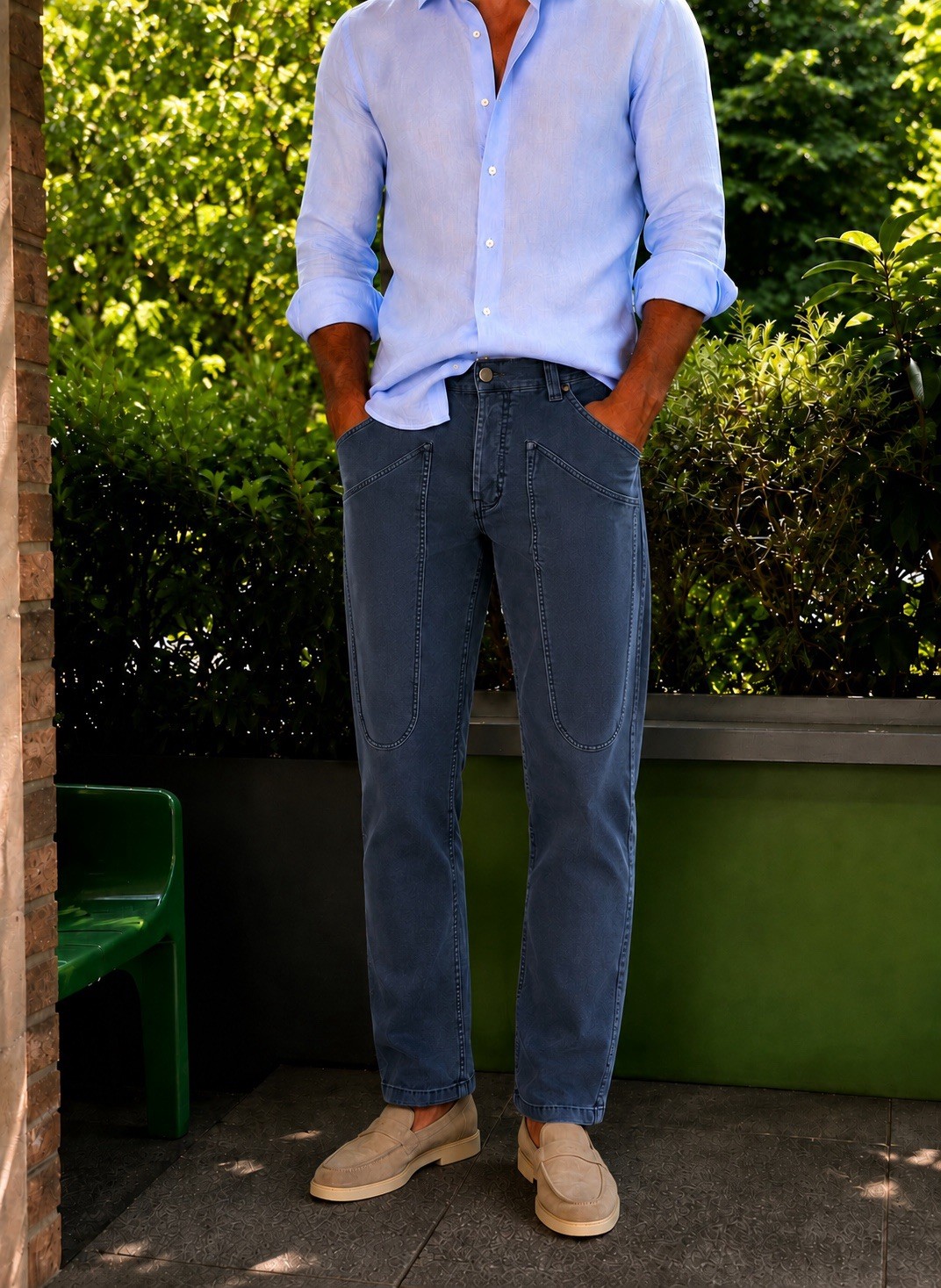 Pantalone uomo Jeckerson Heritage blu slim fit tg 48