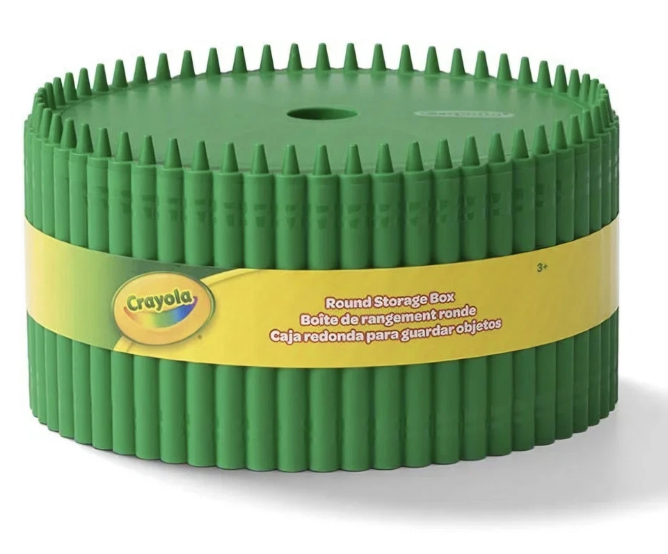 LOTE de 4 cajas de almacenamiento redondas CRAYOLA ROJAS Y VERDES Foto 3 de 4