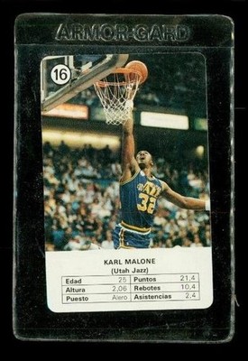 Karl Malone Utah Jazz 1988 Fournier Spain Estrellas De La NBA Card #16