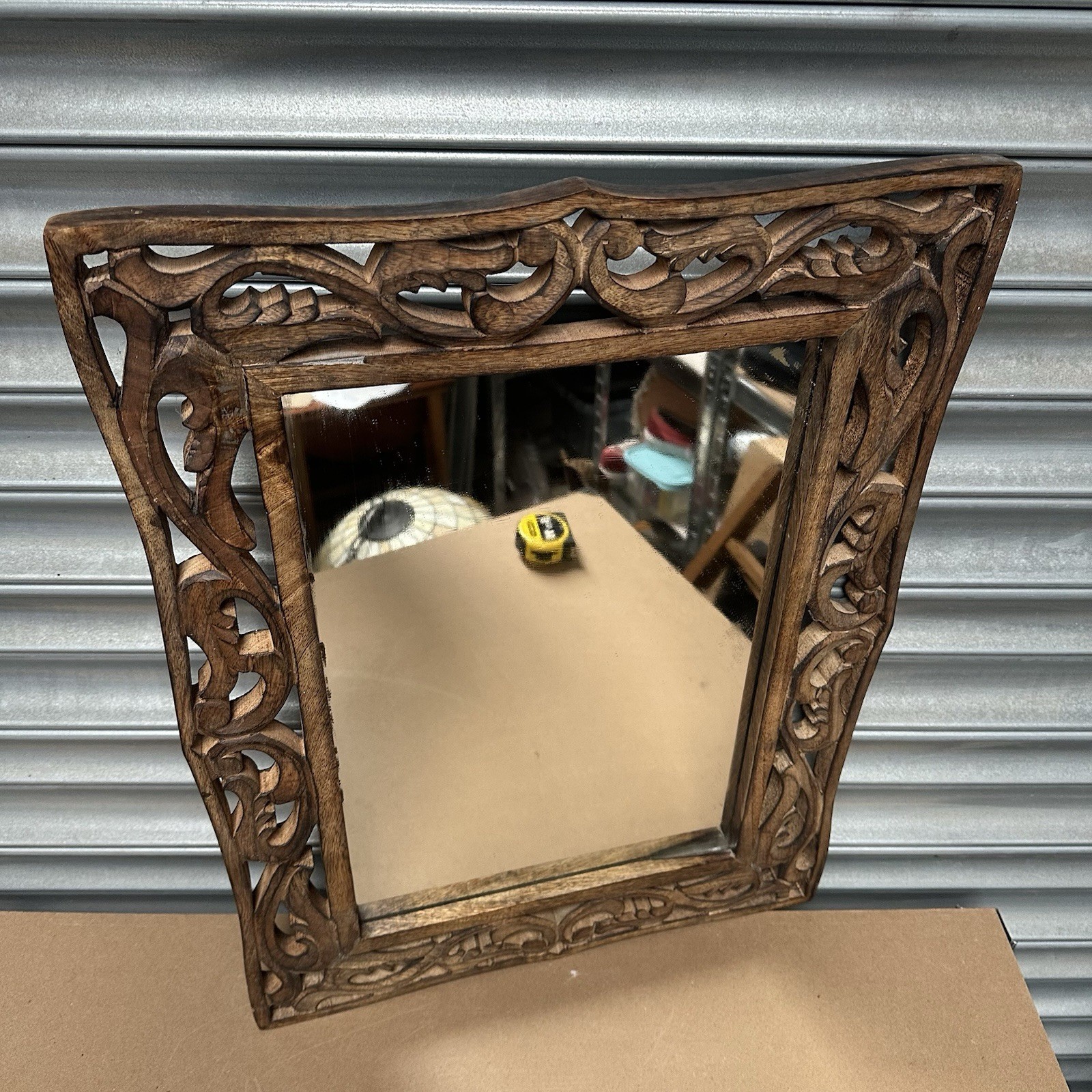 Wooden Carved Frame Mirror Wall Hanging Ornate Decorative 61 X 46cm