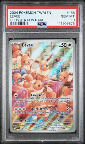 Pokémon TCG Eevee 188/167 Twilight Masquerade IR PSA 10