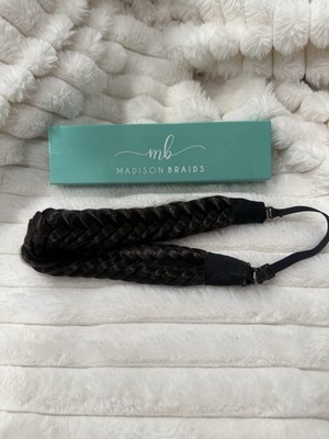 Lot of 3 NEW Madison Halo/crown Braid Boho Braided Headbands - Dark Brown/Black
