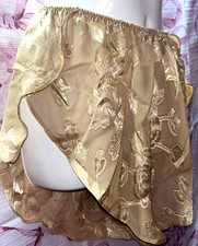 VTG Second Skin Sz L Victoria s Secret String Bikini Panties Gold Satin