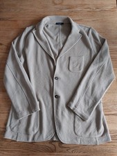 Blazer cardigan maglia Gran Sasso 2 bottoni beige uomo tg 58 Italia cotone usato in ottime condizioni 