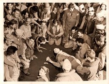 WWII American Soldiers on boat 1943     Vintage Press Photo 1112K