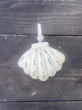 Small Cast Iron Antiqued White Shell Hook Seashell Coastal Decor Beach Decor