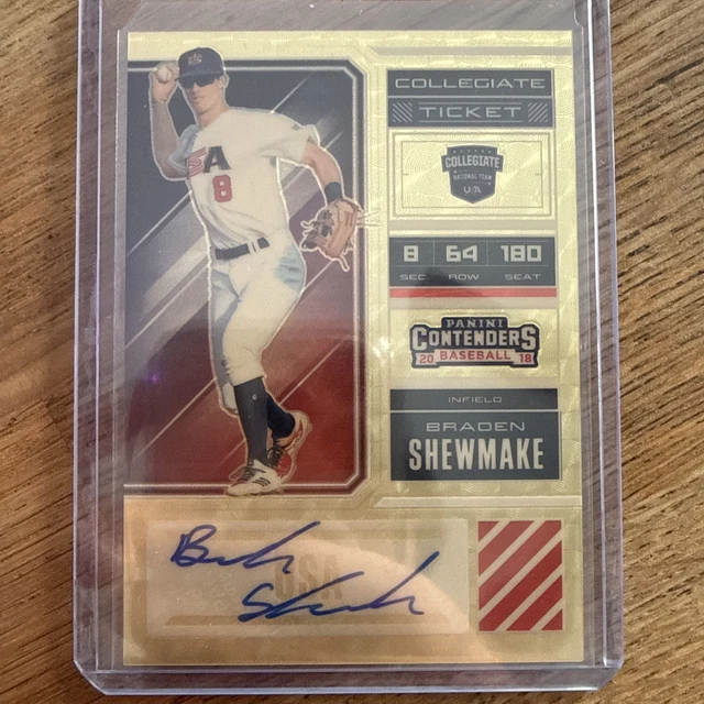 2018 Panini Elite Extra Edition USA Collegiate Ticket Braden Shewmake 1/1 Auto!
