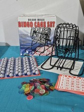 Deluxe Metal Bingo Cage Set Includes 17 2-sided Cards 75 Balls Approx. 150 Chips
