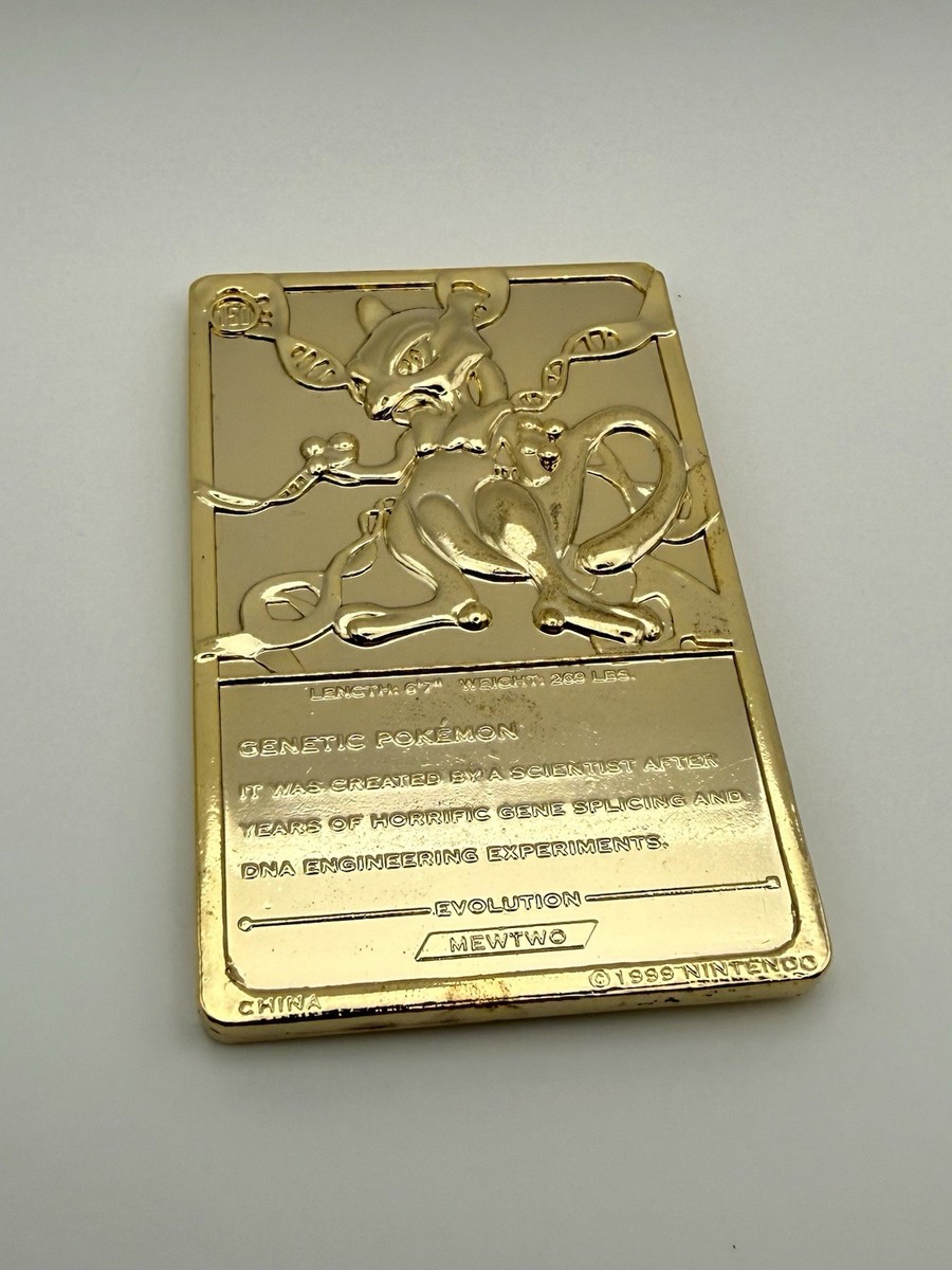 Mewtwo Burger King Gold Plated Bar Card - Pokemon 1999