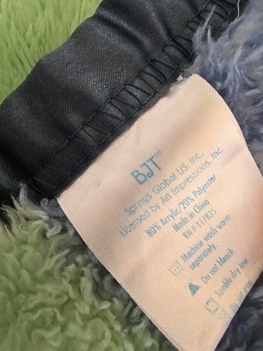 VTG Blue Jean Teddy Bear Plush Baby Blanket - Picture 4 of 5