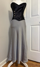 Gray Satin Maxi Skirt Sz S Bias Cut Holiday Special Occasion