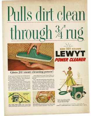 1956 Lewyt Canister Vacuum Cleaner Vintage Print Ad 2