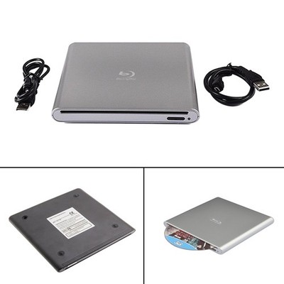 4K UHD BD Burner External USB Super Slim DVD RW CD Writer Portable Drive Silver