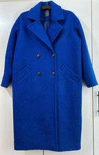 Primark coat jacket blue boton used size small UK 4/6/8/10
