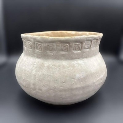 Kensui Koboshi Tea Utensils Beige with Raiden Pattern, Used, 13.5cm Diameter