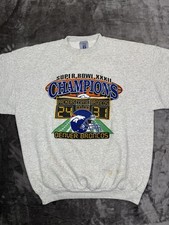 Vintage Logo 7 Super Bowl 32 Broncos vs Packers Sweatshirt Adult XL Gray NFL