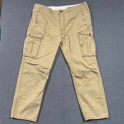 Levi Strauss Mens Cargo Pants Khaki Tan Cotton Straight Leg 12462-0010 W38 L32