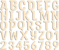 124 Pcs Wooden Letters 2 Inch for Crafts Unfinished Capital Wooden Alphabet Lett