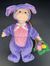 Ty Beanie Kids Buzz Doll 11" Easter Bunny w/basket Purple Pink w/Tag
