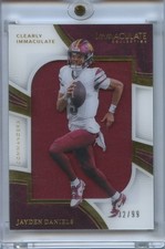 Jayden Daniels 2025 Immaculate Clearly Jersey Patch Washington Commanders 32/99