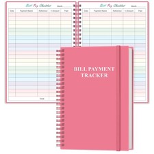 Bill Payment Checklist - Monthly Organizer  Planner 5.8" x 8.5", Pink