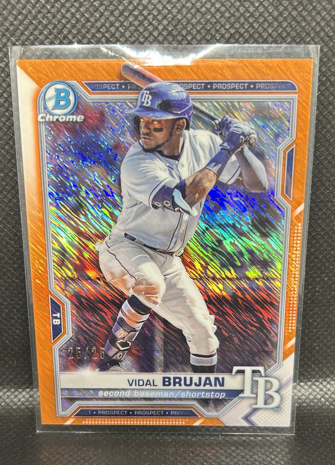 2021 Bowman - Chrome Prospects Vidal Brujan #BCP-19 Orange Shimmer Refractor /25