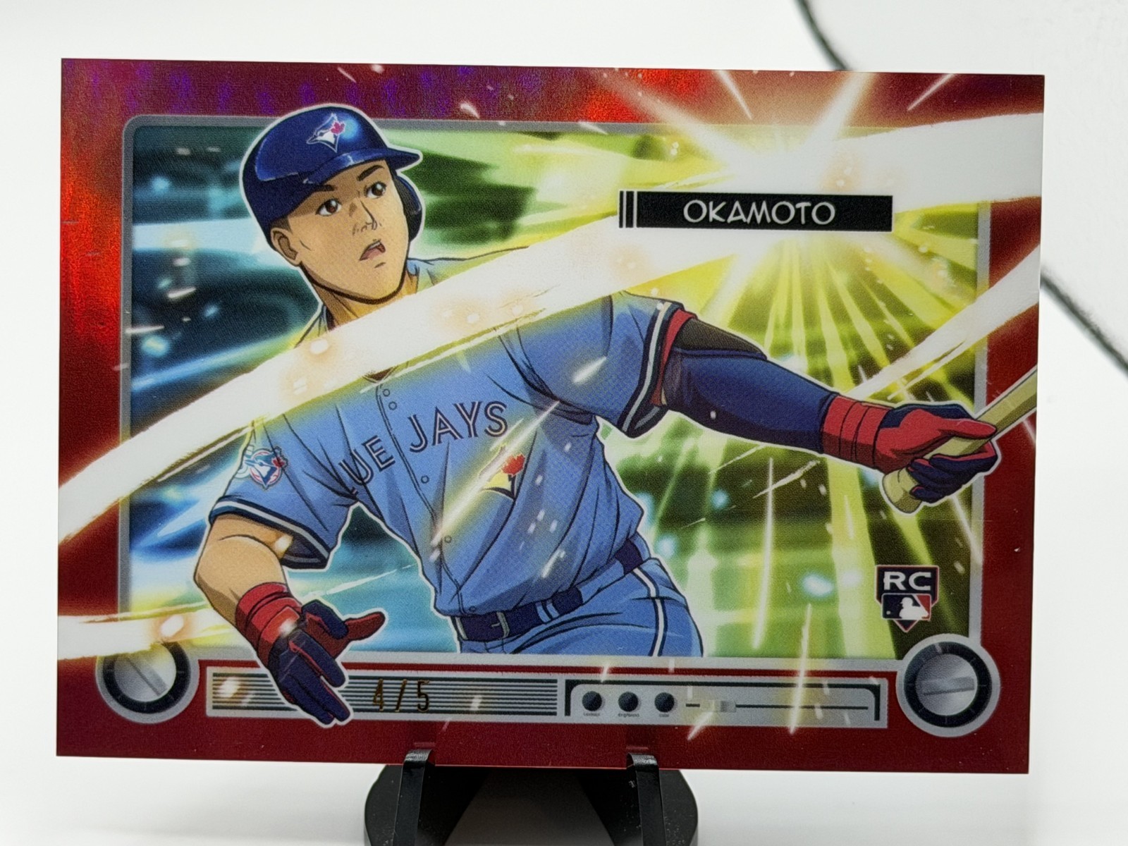 2026 Bowman Kazuma Okamoto RED Anime SSP #BA-17 Rookie RC Toronto Blue Jays 4/5