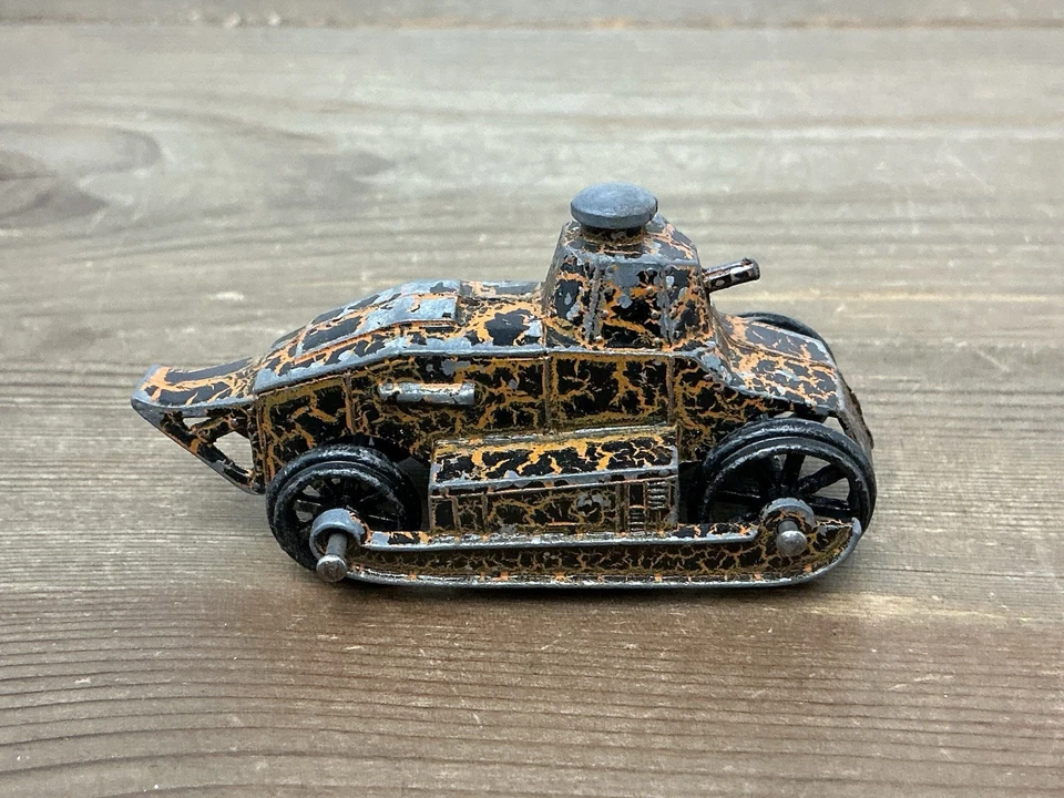 Pintura Original Tanque Crackle Naranja y Marrón TootsieToy De Colección Foto 4 de 4