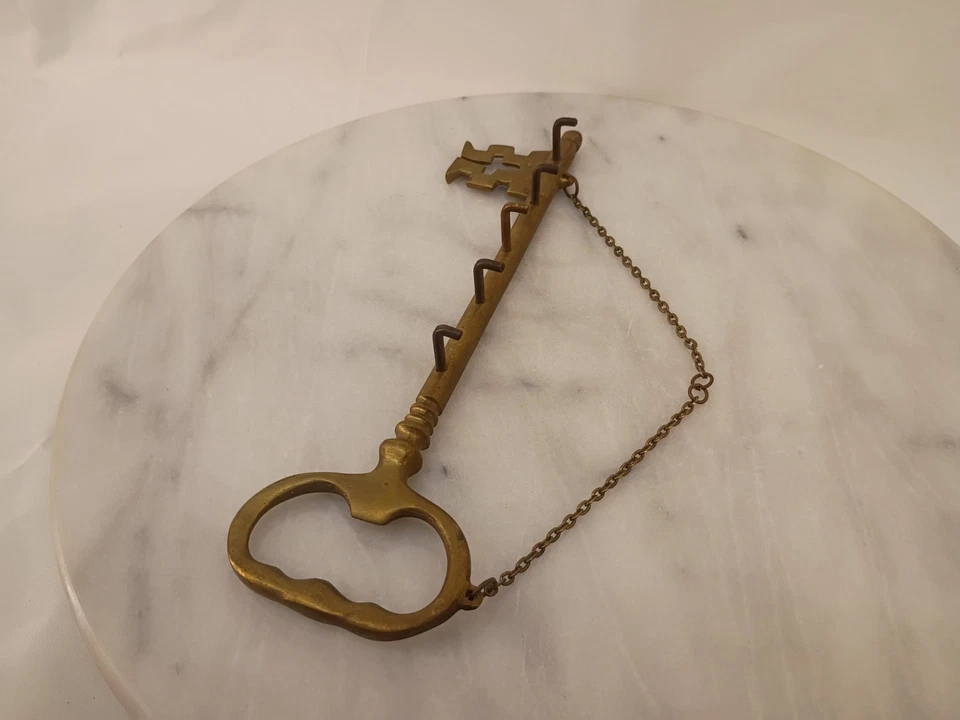 Gancho de pared con llave esqueleto de latón vintage soporte para llaves de joyería Foto 4 de 4